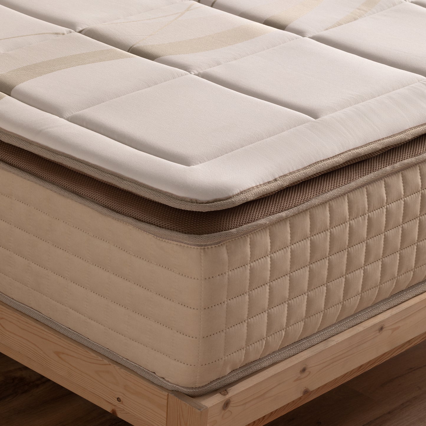 Pack | Colchón Calypso, Almohada de fibra y Protector Rizo Algodón