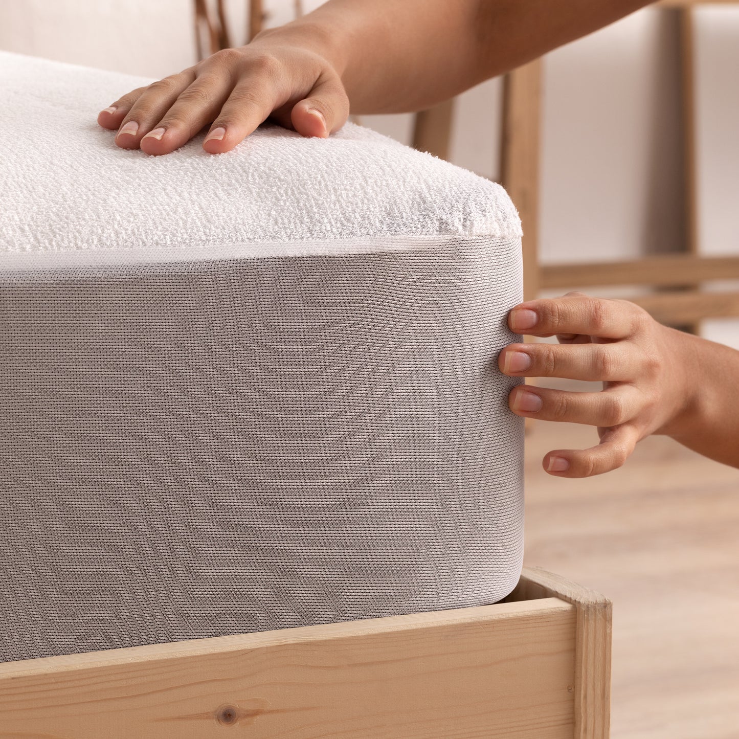 Protector de Colchón - Impermeable Rizo Algodón